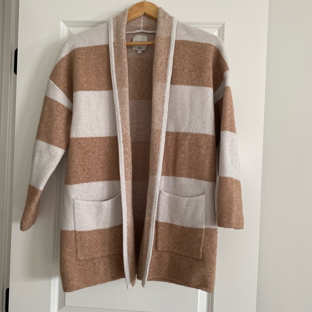 Striped Tan and Cream Women's Gentle Fawn Sweater